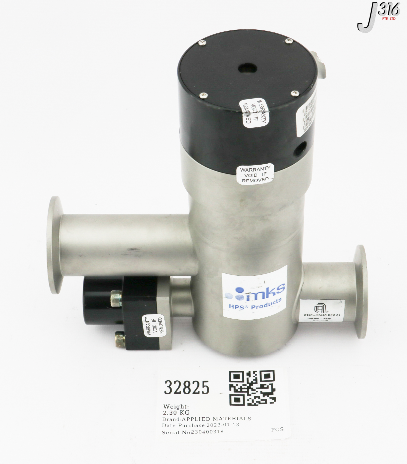 の 32825 APPLIED MATERIALS MKS STAGE INLINE VLV W/ LIMIT SW, L2-33273